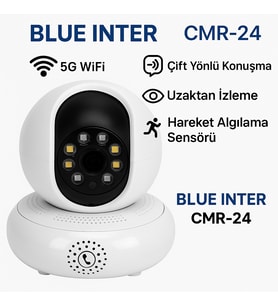 CMR-24 Akıllı Güvenlik Kamerası – 5G Destekli, 360° Dönebilen, Gece Görüşlü, Çift Yönlü Sesli