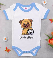 BK Kids Kişiye Özel Mavi Bebek Body Zıbın - Model 199