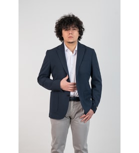 SİR SLİMFİT TORBA CEP DOKULU ASTARSIZ ERKEK TEK CEKET (Lacivert)