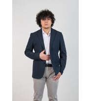 SİR SLİMFİT TORBA CEP DOKULU ASTARSIZ ERKEK TEK CEKET (Lacivert)