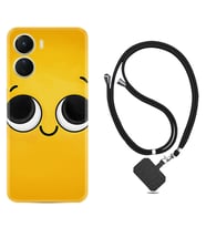Vivo Y16 Kılıf Resimli Boyun Askılı İpli Desenli Silikon Series Yellow 1831