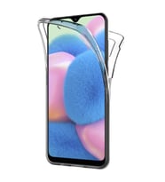 Samsung Galaxy A30s 360 Derece Kılıf Silikon Şeffaf Ön Arka