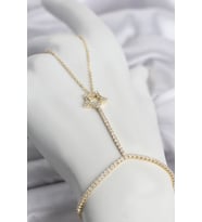 Gold Renk Pirinç Zirkon Taşlı Yıldız Model Şahmeran TJ-SN775