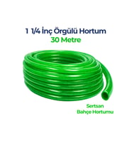 Örgülü Su Hortumu 1 1/4 İnç 30 Metre Yeşil Dayanıklı Bahçe Hortumu