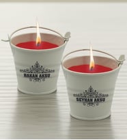 BK Gift Sevgililere Özel İsimli 2’li Mini Metal Kovada Kokulu Mum-4, Sevgiliye Hediye, Sevgililer Günü