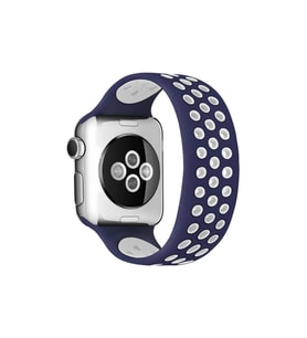 Watch 38mm Ayarlı Delikli Silikon Kordon - Lacivert-beyaz
