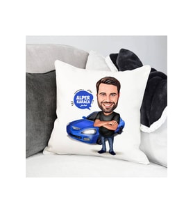 Erkek Karikatürlü Spor Araba Yastık