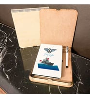 Deniz Subayı Ahşap Kutulu Defter Kalem Set