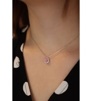 925 Gümüş  Pembe Damla Taşlı Kolye