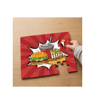 Fast Food - Atıştırmalıklar Tasarımlı 24 Parça Ahşap Çocuk Puzzle MPK0484