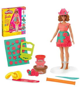 G1360 Play-Doh Barbie Çiçek Desenleri ve Püsküller Hamur Oyun Seti +3 yaş