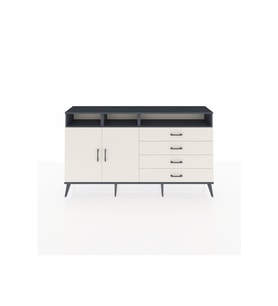 Arges Konsol 5 Raflı 4 Çekmeceli 2 Kapaklı 176x30x99 Antrasit-Aytaşı