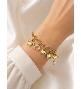 CM Jewelry Yaz Temalı Charm Bileklik – Gold Deniz Figürlü Zincir Bileklik