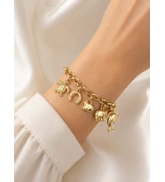 CM Jewelry Yaz Temalı Charm Bileklik – Gold Deniz Figürlü Zincir Bileklik