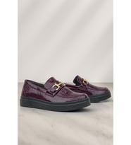 Rakerplus Bordo Tokalı Loafer Çocuk Klasik Ayakkabı
