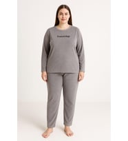 Kadın 13213-2653 Büyük Beden Kadife Pijama Takımı