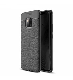 Huawei Mate 20 Pro Kılıf Esnek Pu-Deri Leather-Pu Serisi Protected Case (Siyah)