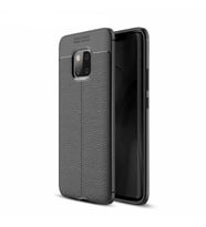 Huawei Mate 20 Pro Kılıf Esnek Pu-Deri Leather-Pu Serisi Protected Case (Siyah)