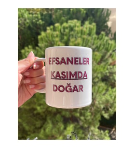 Efsaneler Kasımda Doğar Kupa Bardak - Kasım Doğum Günü Hediyesi, Seramik, 330 Ml, Hediye