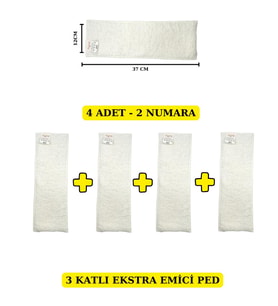 BEZHANE Baby 4 ADET - 3 KATLI EKSTRA EMİCİ YIKANABİLİR BEBEK PEDİ İÇ BEZ NO:2 (Çok Renkli)
