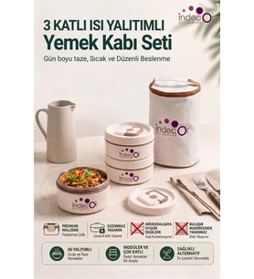 3 Parça Vakumlu Isı Yalıtımlı Çantalı Yemek Termosu