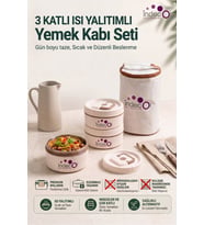 3 Parça Vakumlu Isı Yalıtımlı Çantalı Yemek Termosu