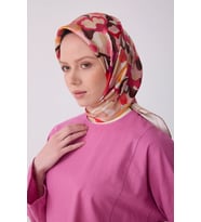 Belli Nostalji Serisi Twill İpek Desenli Eşarp 4312D