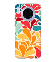 PrintiFy Huawei Mate 30 ile Uyumlu 1mm Slim Fit Retro Renkler 5 Baskılı Şeffaf  Kılıf