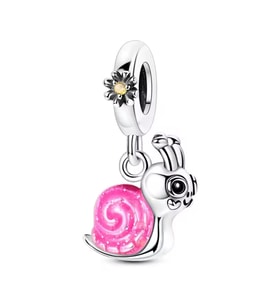 Sevimli Pembe Salyangoz Sallantılı Charm