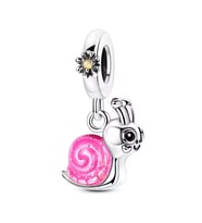 Sevimli Pembe Salyangoz Sallantılı Charm