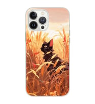 Iphone 12 Pro Uyumlu Doğa ve Kedi Tasarımlı Şeffaf Telefon Kılıfı
