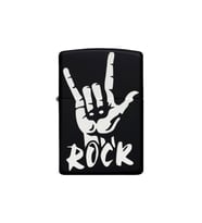 Rock Desenli Benzinli Siyah Metal Çakmak