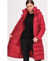 Dewberry Kadın %100 Polyester Kaban Bordo Z6719 Günlük Dış Giyim, Kazak ve Gömlek Kombini, Seyahat Gardırobu