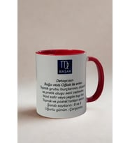 Başak Burcu Kupa Bardak  Burçlara Özel Porselen Kupa  Kırmızı İç Renkli Hediye Kupa  Astrolojik T (Beyaz)