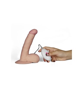 19 cm Geliştirilmiş Doku Ultra Yumuşak Titreşimli Realistik Penis