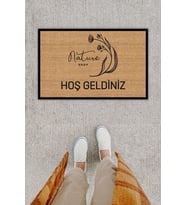 Kişiye Özel Üretim Hoş Geldiniz Nature Shop Yazılı Kapı Önü Paspası