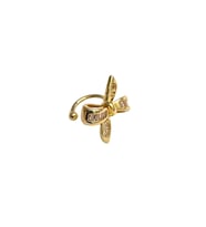 Earcuff Sıkıştırmalı Pirinç Kıkırdak Küpe Baget Taşlı Fiyonk Altın Renk