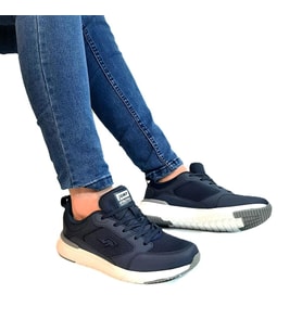 Jump 32427 Lacivert-Beyaz Hafızalı Rahat Taban Spor Ayakkabı