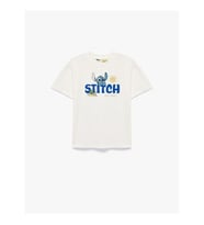 Koton Stitch Baskılı Lisanslı Beyaz Erkek Çocuk T-Shirt 6SKB10107TK