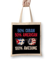 Patriotic 50% Cuban 50% American %100 Awesome Bez Çanta Uzun Saplı