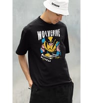 Karakter Wolverine Baskılı Unisex Oversize Tişört