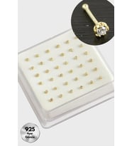 2 mm Zirkon Tek Taşlı Gümüş Hızma 36 Adet