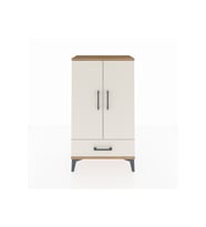 Arges Komodin 3 Raflı Tek Çekmeceli 2 Kapaklı 60x30x106 Çam-Aytaşı