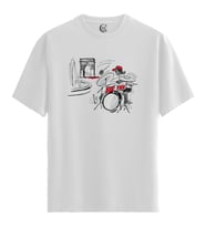 Drum Jam - %100 Pamuklu Erkek Beyaz Tişört - Premium Quality (Siyah - Beyaz)