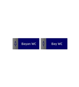 Dekoratif Wc Yönlendirme Tabelası - Kadın & Erkek