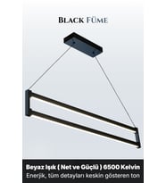 Orion Füme Lineer LED Sarkıt Avize – Kumandalı Dim Edilebilir – Aşağı Işık