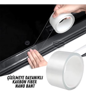 Üniversal Araç İçi Şeffaf Kapı Eşik Bandı Arka Tampon Eşiği Koruma Folyosu Yapışkanlı İthal 5 Metre