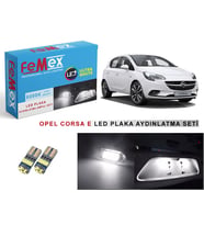 Opel Corsa E LED Plaka Aydınlatma Ampul Seti FEMEX Parlak Beyaz