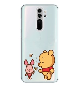 Redmi Note 8 Pro Uyumlu Pooh & Piglet Tasarımlı Şeffaf Telefon Kılıfı