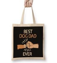 Best Dog Dad Ever Paw Fist Bump Fathers Day Gift Bez Çanta Uzun Saplı